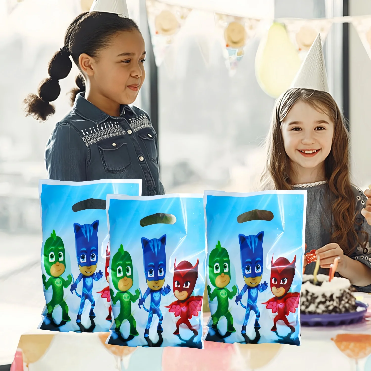 PJ Masks Gift Bags Birthday Decoration PJ Mask Connor Goody Biscuit Package Amaya Candy Bag Baby Shower Kids Gift Party Supplies