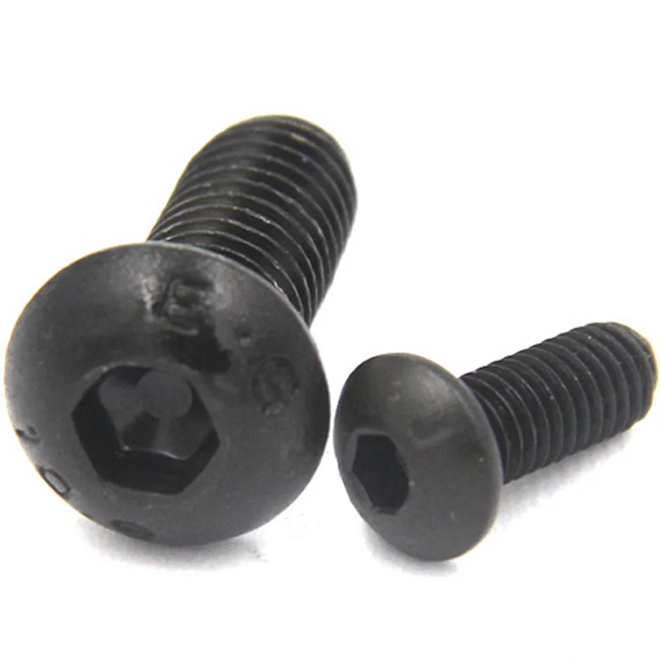 3-100Pcs/Bag Grade 10.9 Finished Black Oxide Hex Socket Button Head Machine Screw M2 M2.5 M3 M4 M5 M6 M8
