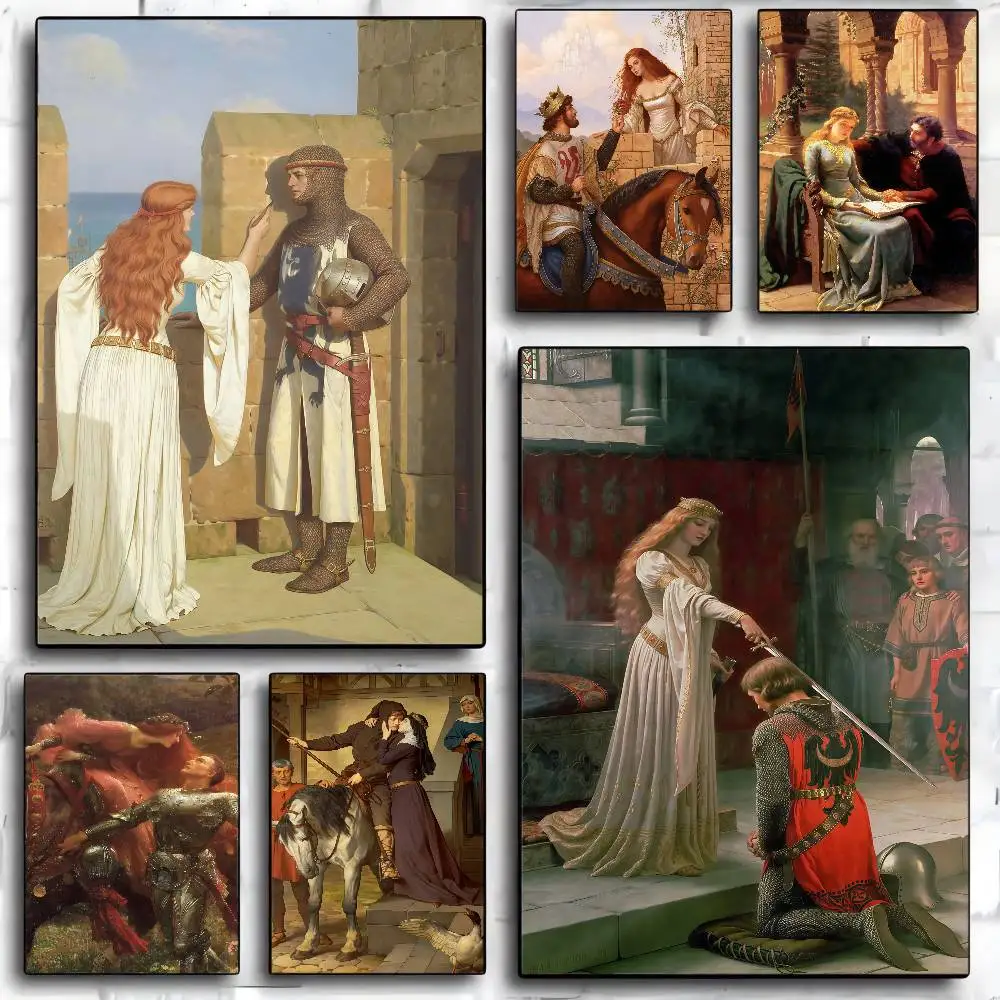 The Accolade By Edmund Blair Leighton Whitepaper Poster Waterproof Paper Sticker Coffee House Bar Posters Wall Stickers