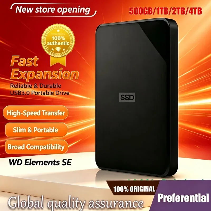 2.5" Elements External Hard Drive USB3.0 High Speed Trans Mission Portable HDD 2TB 4TB E Xternal Storage Disk For Notebok PC