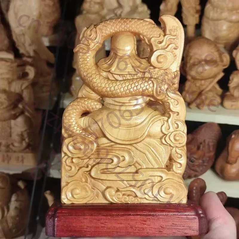 Wood Carving Lord Guan Figurine DecorationThe God Of Wealth In China Home Room Office Wealth Luck Feng Shui Character Figurines