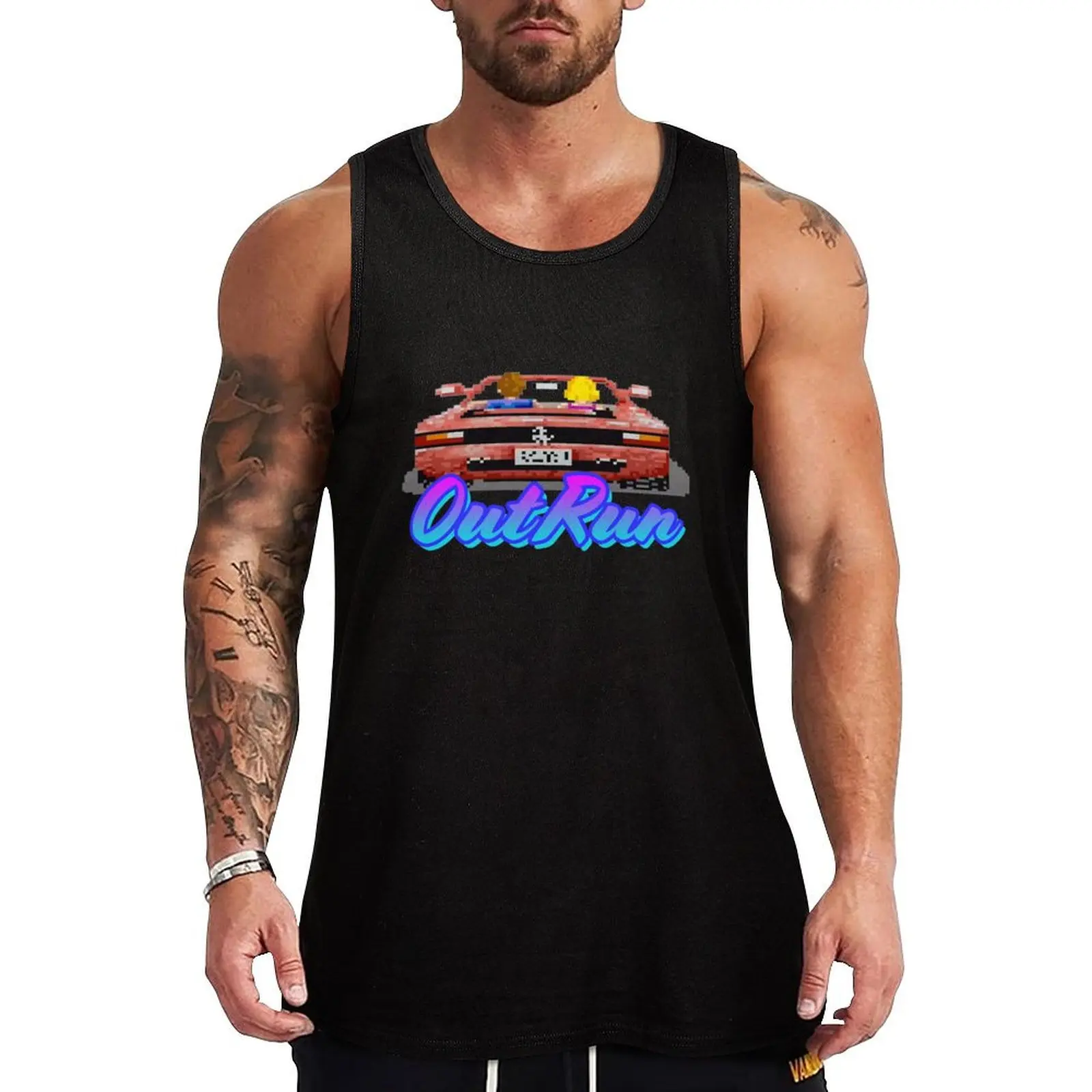 OutRun Arcade Tank Top mens clothing Men's sleeveless gym shirts