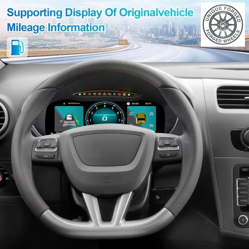 26 Style For VW Seat Leon 2009-2018 Speedometer Dashboard Linux System CarPlay Auto Display 12.3 Inch Digital Sport Dashboard