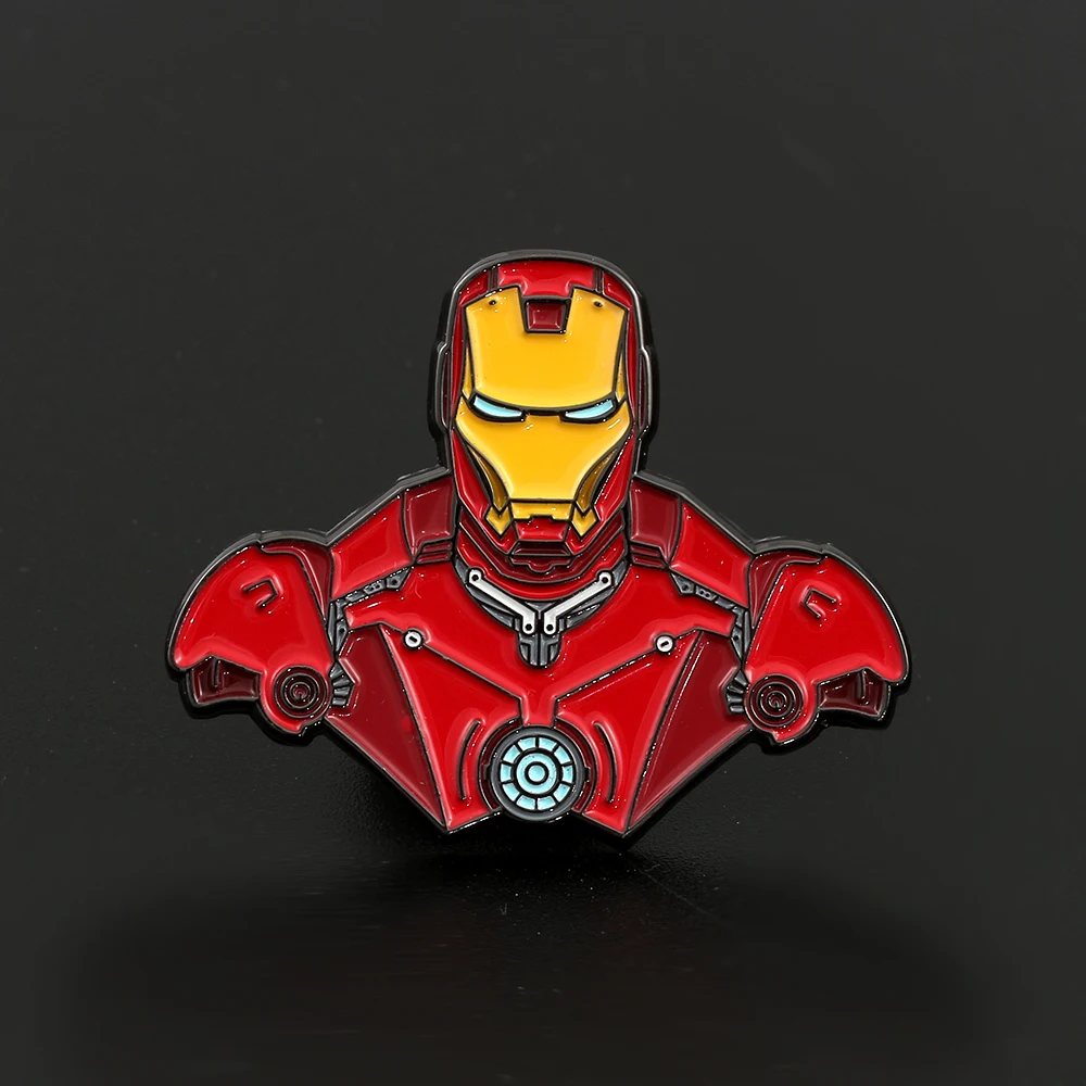 Disney Superhero Iron Man Moon Knight Scarlet Witch Loki Badge Metal Enamel Lapel Pins For Backpack Button Brooches