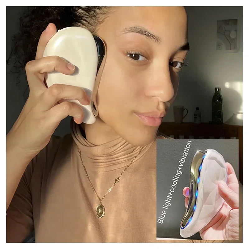 

electric led gua sha 5 in 1 Electric Gua Sha Galvanic Scraping Massager Face Sculpting Tool Beauty Equipment For Facial Device