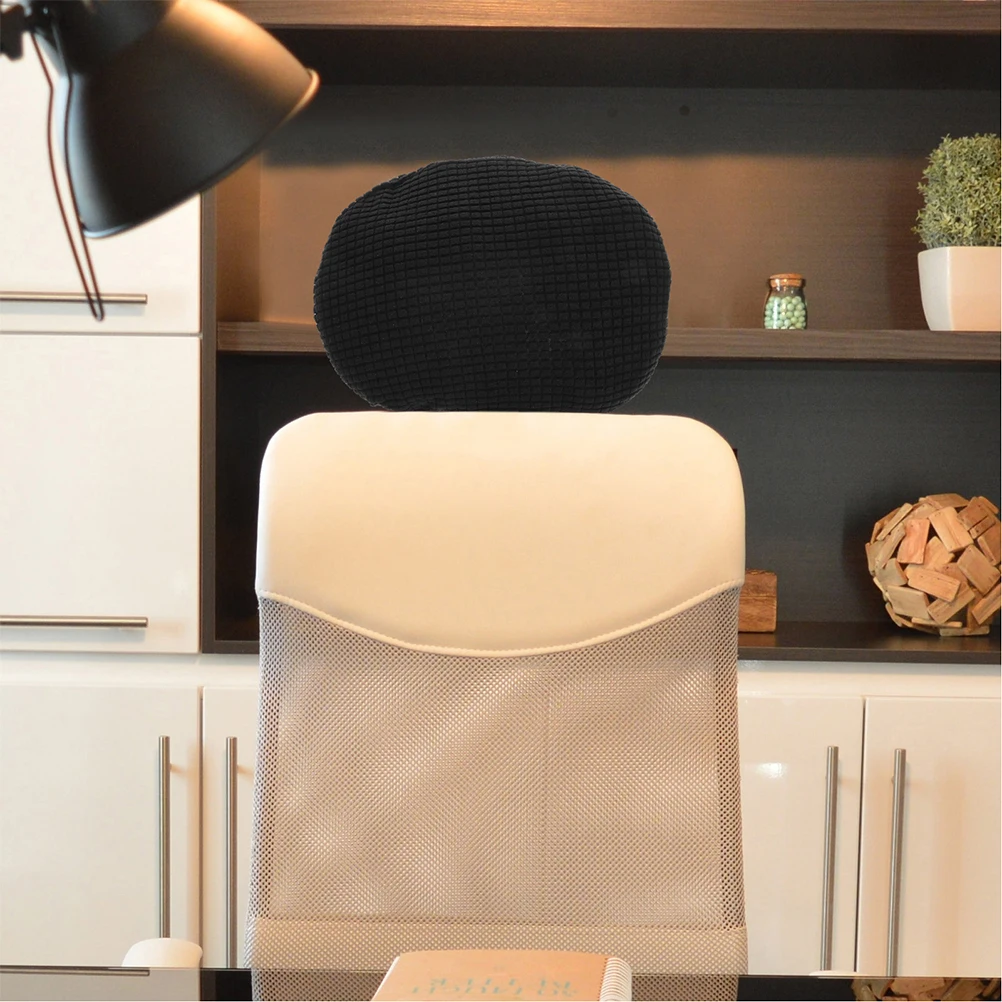 

2 Pcs Swivel Chair Headrest Cover Thickened Fabric Dust Proof Stain Resistant Office Gaming Recliner Cushion Black Easy