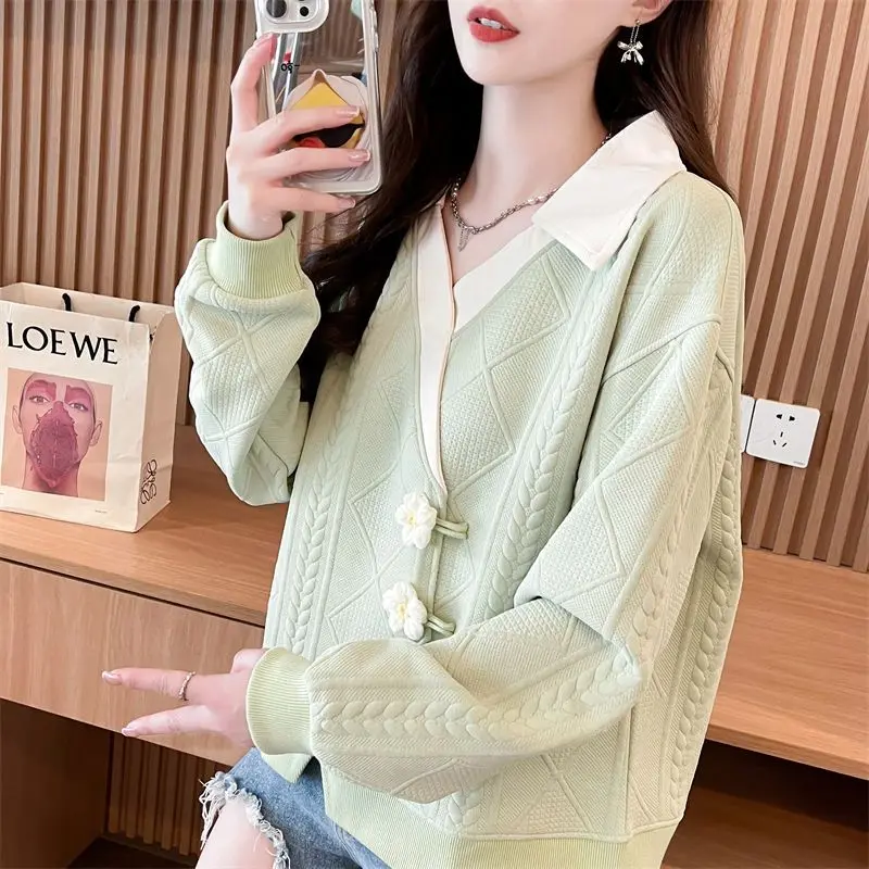 New Western Style Hoodie with Loose Korean Style and Versatile Design Featuring Thick Plush and Niche Outerwear Long Sleeved Top