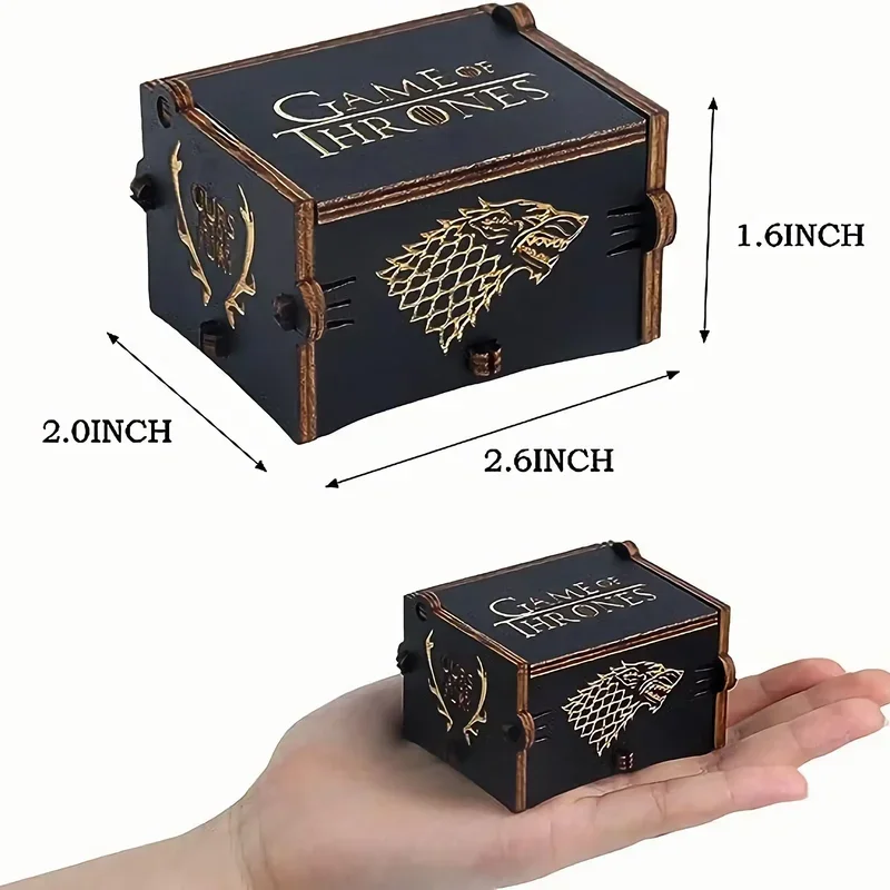 Wooden Wind-up Music Box, Vintage Style, Children's Birthday Gift