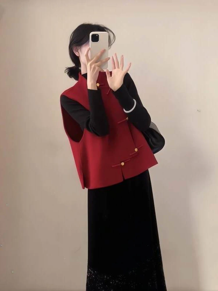 

Модный женский комплект-жилет: элегантный, осенне-зимний, премиум-класса, комфортный, из полиэфирного волокна, верхняя одежда