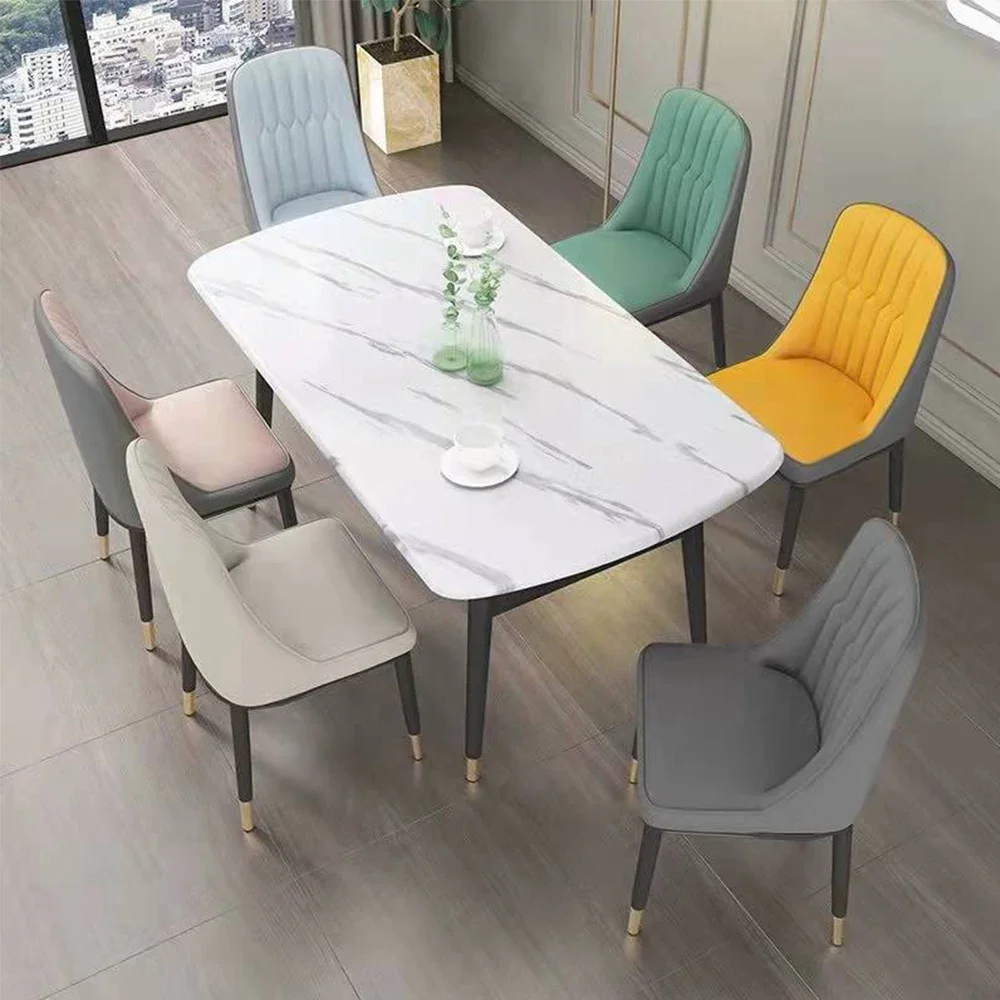 Nordic Modern Simple Sponge Backrest Chair Dining Chair Home Iron Light Luxury Restaurant Dining Table and Chair Coffee Chair