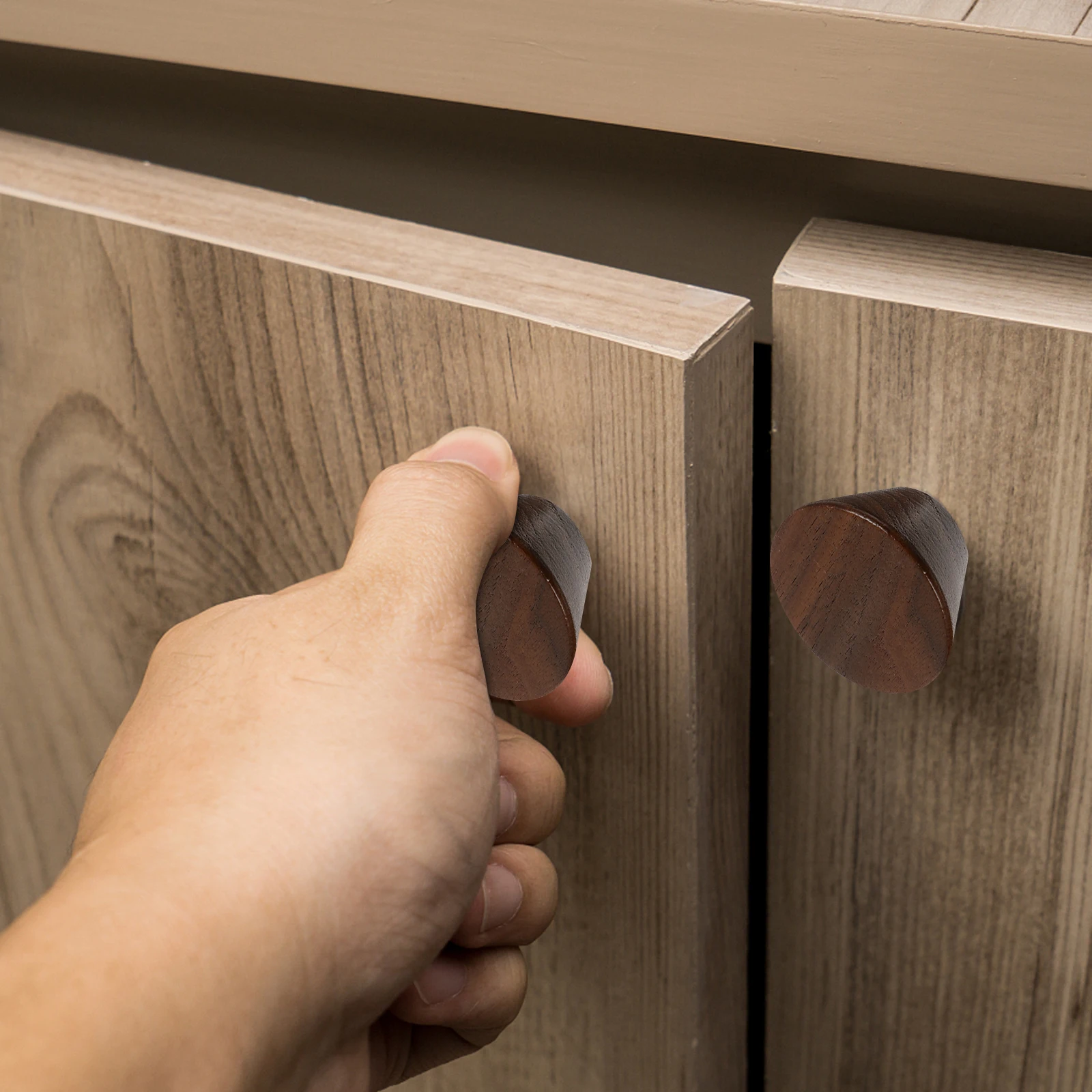 

4Pcs Wooden Drawer Knobs Solid Wood Cabinet Handles Simple Single Hole Pulls for Kitchen Drawer Handles Furniture Pulls