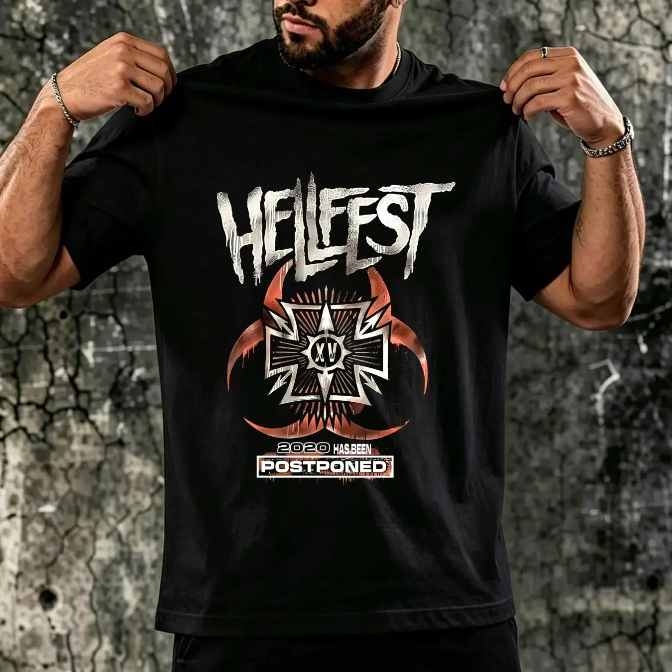 washed T Shirt Hellfest 2020 has been postponed For Fan Black All Size QQ1232 long or short sleeves vintage Washed Unisex