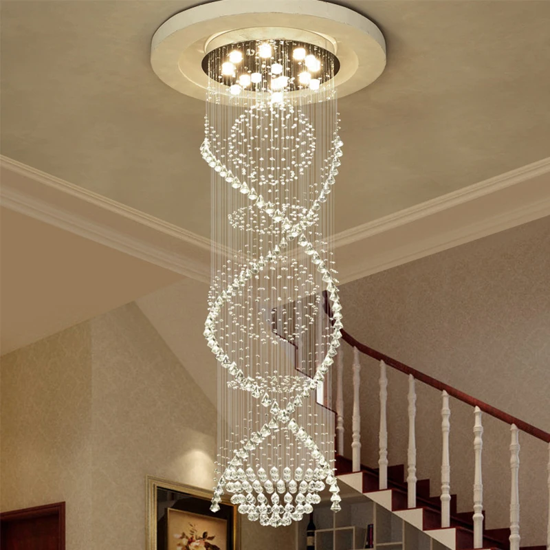 TYLA-Modern LED Crystal Pendant Pendurado Lâmpada, Luxo Criativo Lustre Luzes para Casa, Sala De Estar, Villa, Escadaria