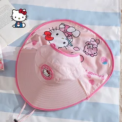 Sanrio Hello Kitty Cinnamoroll Anime Kawaii Sun Block Hat Boys Girls Cute Kuromi My Melody Uv Protection Cap Gifts for Kids