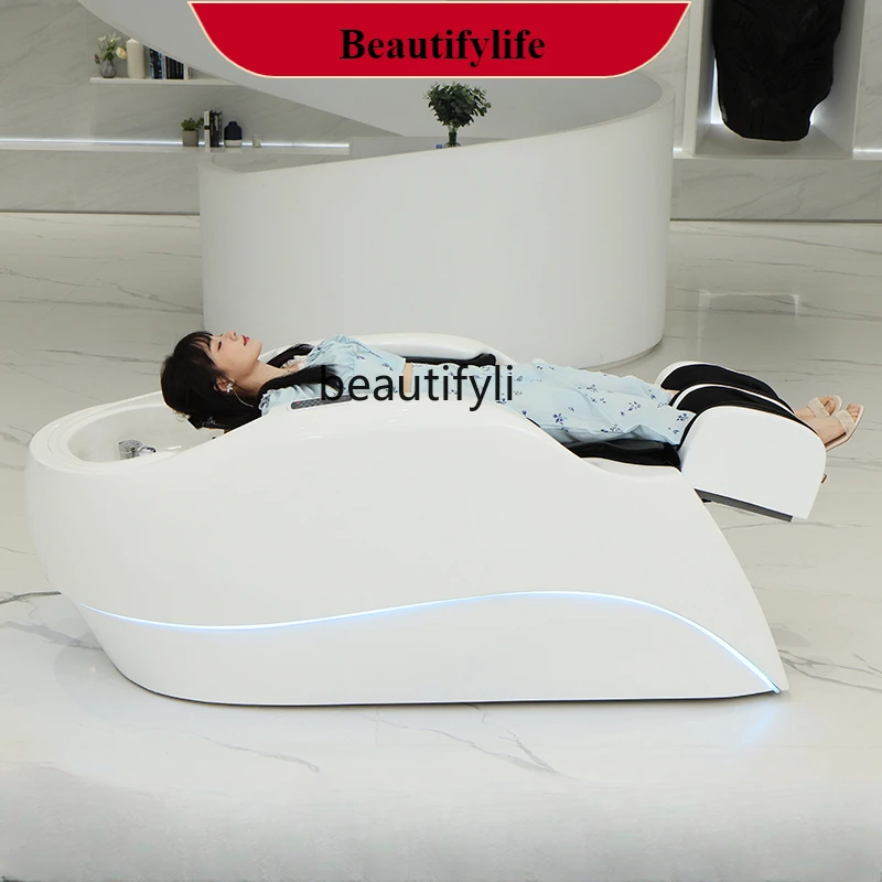 

High-End Electric Massage Shampoo Bed Barber Shop Automatic Head Therapy Bed Water Circulation Fumigation