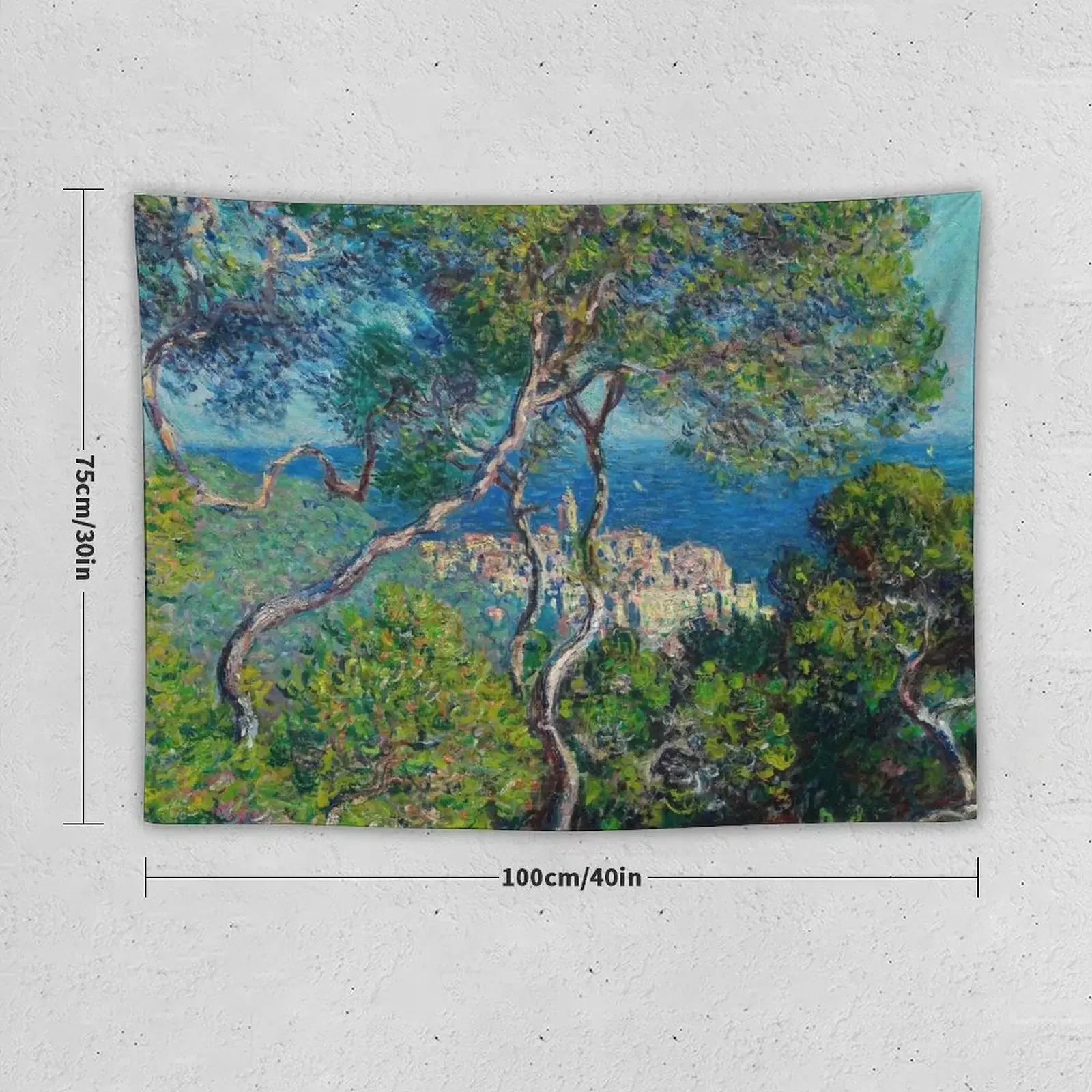 Bordighera 1884 - A Monet Painting Window View Tapestry Room Aesthetic Decor Bedroom Decorations Decoration For Bedroom Tapestry