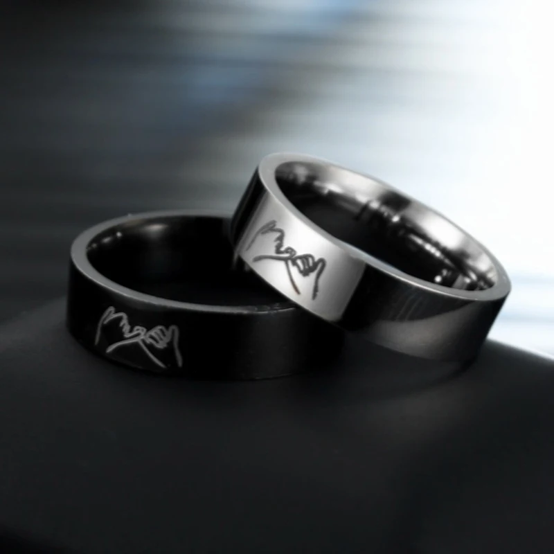 Fashionable And High-end Titanium Steel Ring Jewelry Gift For Couples Engraved With 