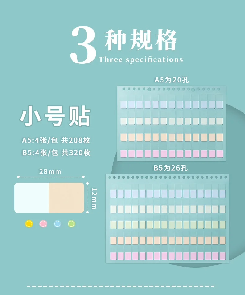 4 Stück A5 B5 transparente Haftnotizen, selbstklebende Lesezeichen, Anmerkungen, Lesebuch, transparente Registerkarte, Kawaii, niedlich, Würste – Detail 6
