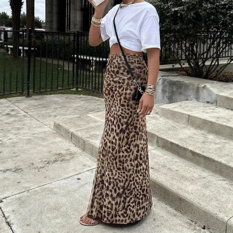

2025 Summer Skirt For Women Fashionable And Personalized Sexy Leopard Print Hot Girl Style Elegant High Waist New Casual Skirt