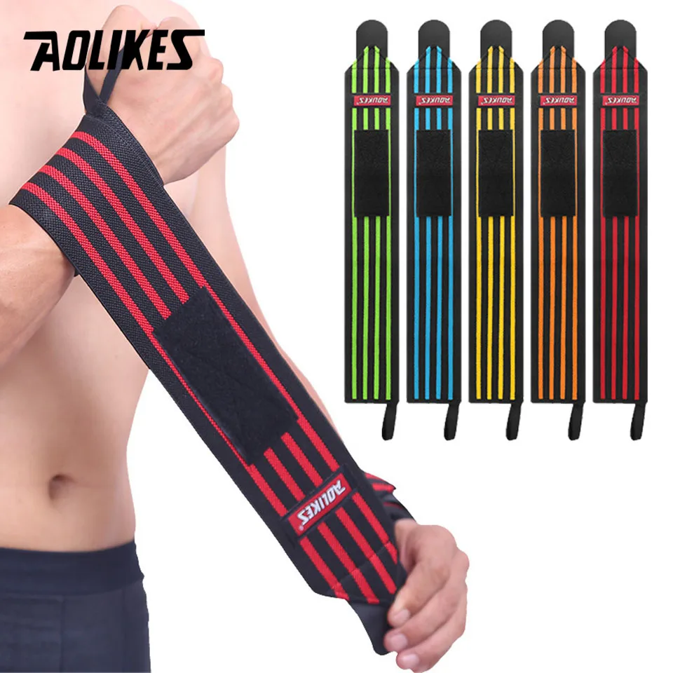 AOLIKES 1PCS Wrist Support Straps Wraps For Weight Lifting Fitness Gym Sport Wristbands