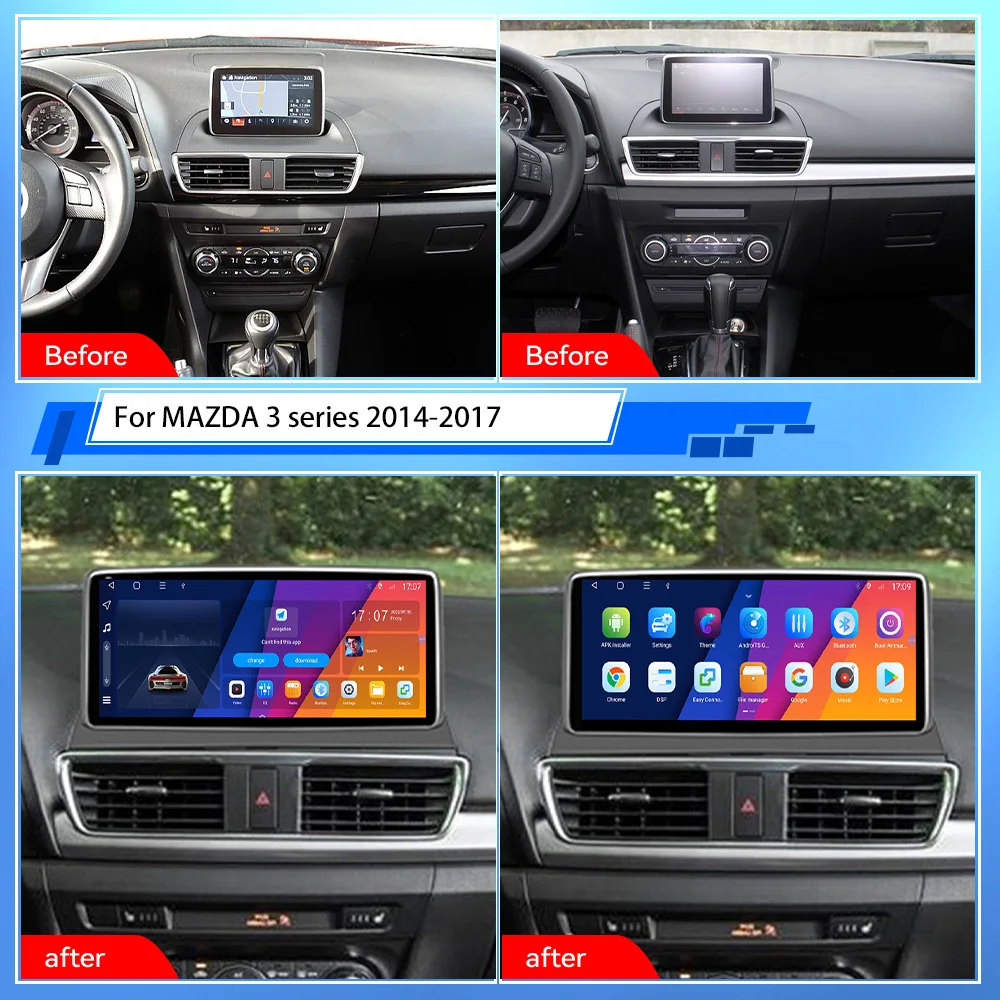 For MAZDA 3 series 2014-2017 audio 2 din android receiver tesla style auto multimedia DVD player GPS