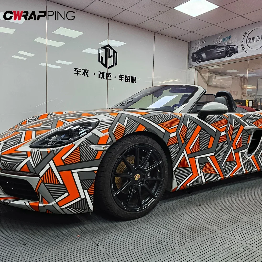 Stickers for Car Adhesive Vinyl Paper for Car Polygon-shaped Camouflage Pattern Vehicle Decoration Waterproof Paint Motorcycles