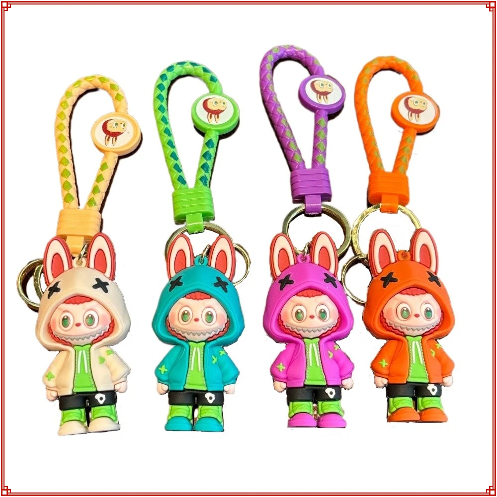 

Hot Selling Genuine Labubu Keychain Cartoon Doll Pendant Keychains Backpack Keyrings Accessories Car Key Chains Boys Girls Gifts