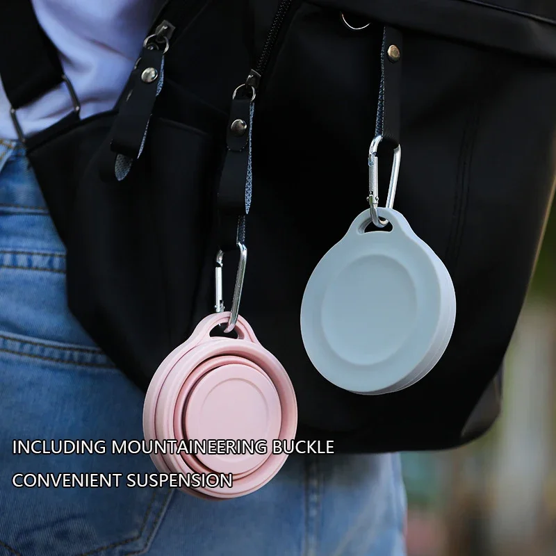 Outdoors Silicone Folding Cup with Hanging Hole Creative Water Cup Travel Portable Washing Cup Fashion Travel Silicone Cup image 5
