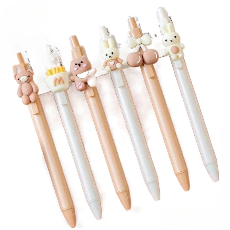 5 Pcs Creative Cute with Cartoon Bear Rabbit Animal Gel Pen, Funny Kawaii Neutral Water Pen