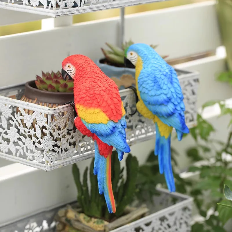 

Creative Hang Resin Parrot Flowerpot Outdoor Garden Decoration Ornament Statue Animal Sculpture For Home Office Room Patio Decor