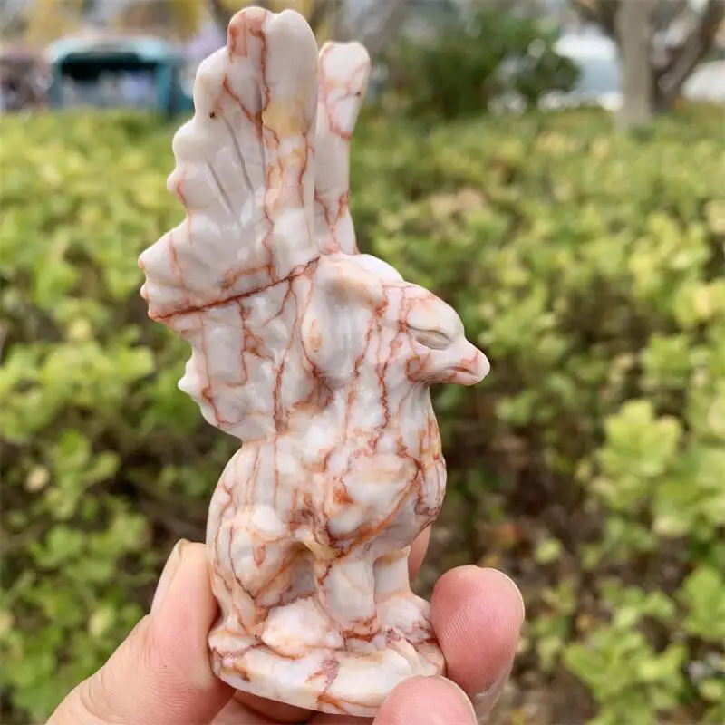 

Натуральный красный сетевой камень, резьба по грифону, Рейки, Исцеление, фэншуй, камень, драгоценный камень, украшение для рождественского подарка, 1 шт.