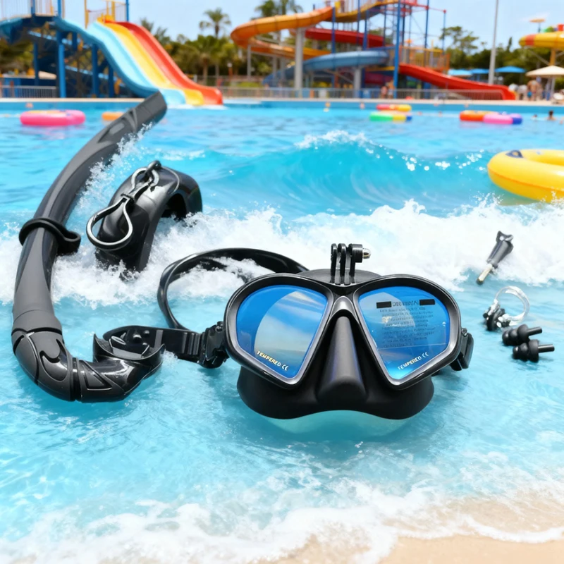 

Low Volume Freediving Goggles - Tempered Glass Freedive Mask, Anti Fog, Ultra Low Water Resistance, Leakproof, With Camera Mount