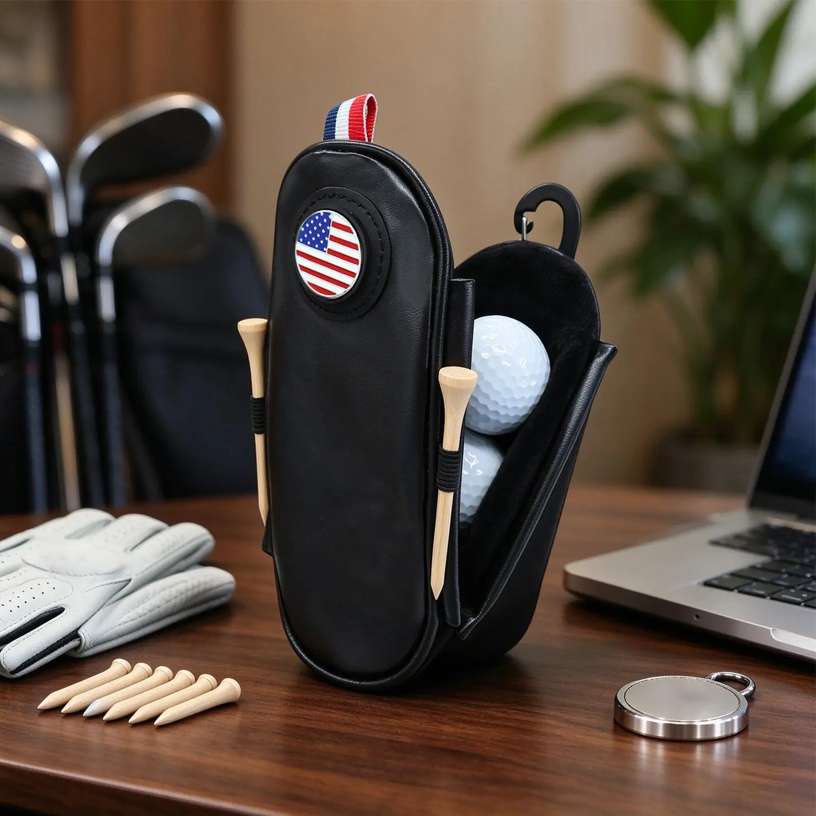 Golf Pouch Bag Portable Sports Equipment Accessory Case Golf Ball Storage Bag For Men Women Beginner Golfers Outdoor Backyard
