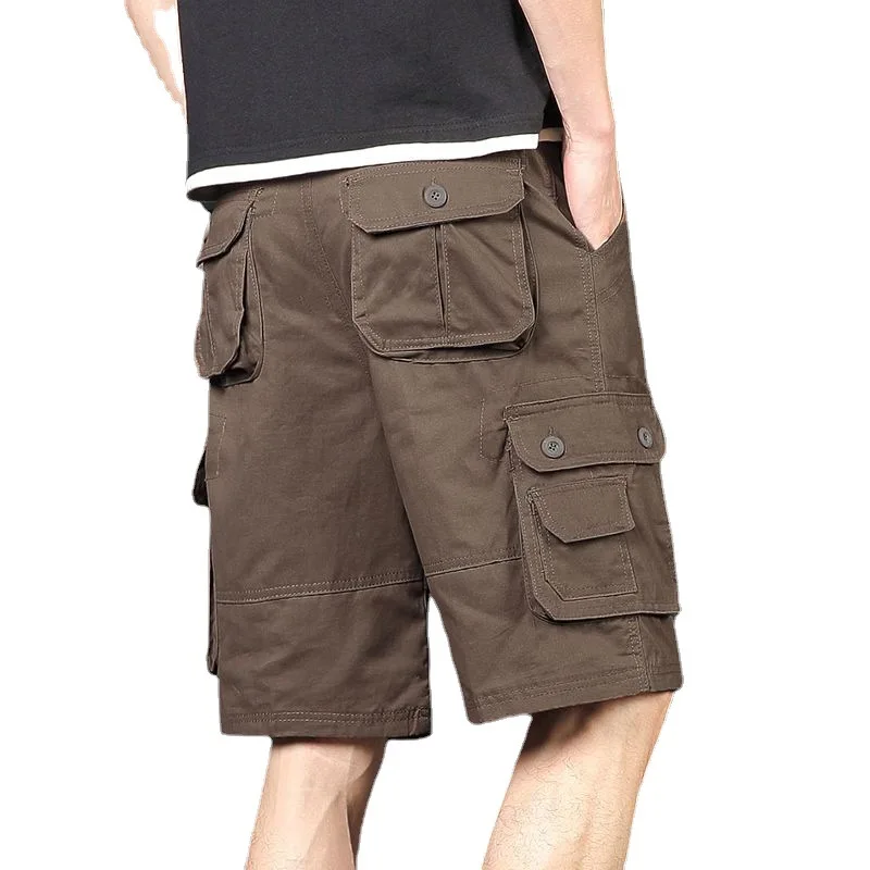 Summer Cargo Shorts Breathable Cotton Mens Casual Multi-pockets Work Shorts Hiking Tactical Short Pants Outdoor Plus Size 44