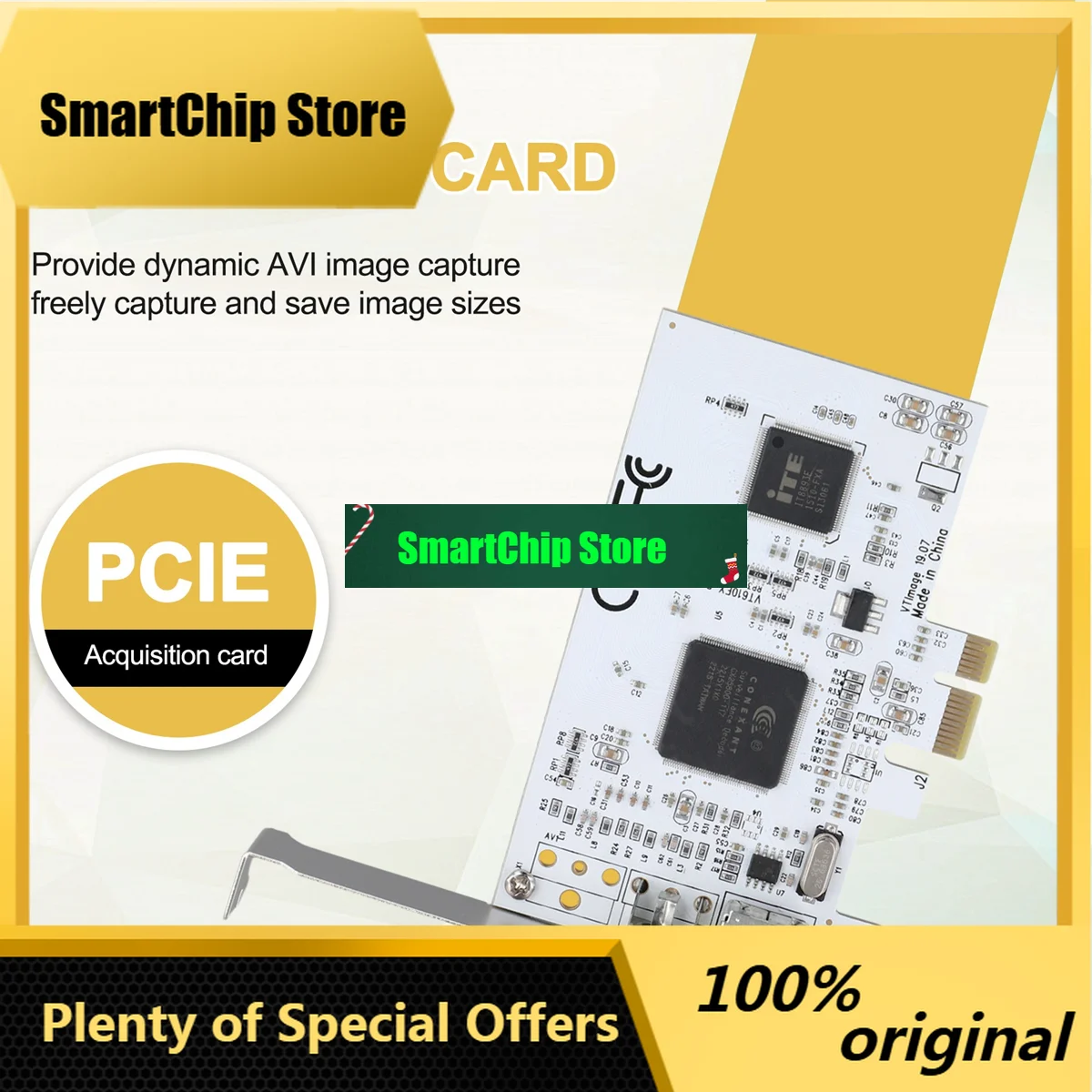SmCp~【N13R HOT】PCIE Expansion Card PCIE To AV Surveillance HD 640X480 Resolution Video Capture Card Image Capture Card