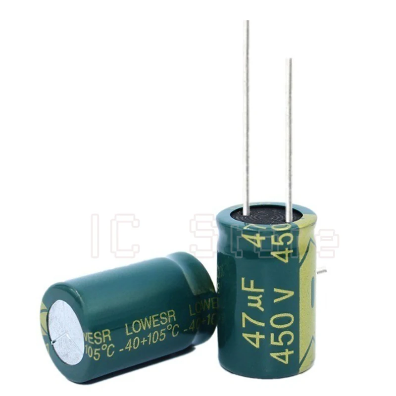 10PCS 450V 47uf Capacitor High Frequency Low ESR 16x20mm 450V Aluminum Electrolytic Capacitor 16*20