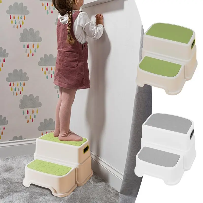 Kid Step Stool Bathroom Non Slip Safety Training Stool Washing Step Stools For Children Living Room Bathroom Furniture 2 steps