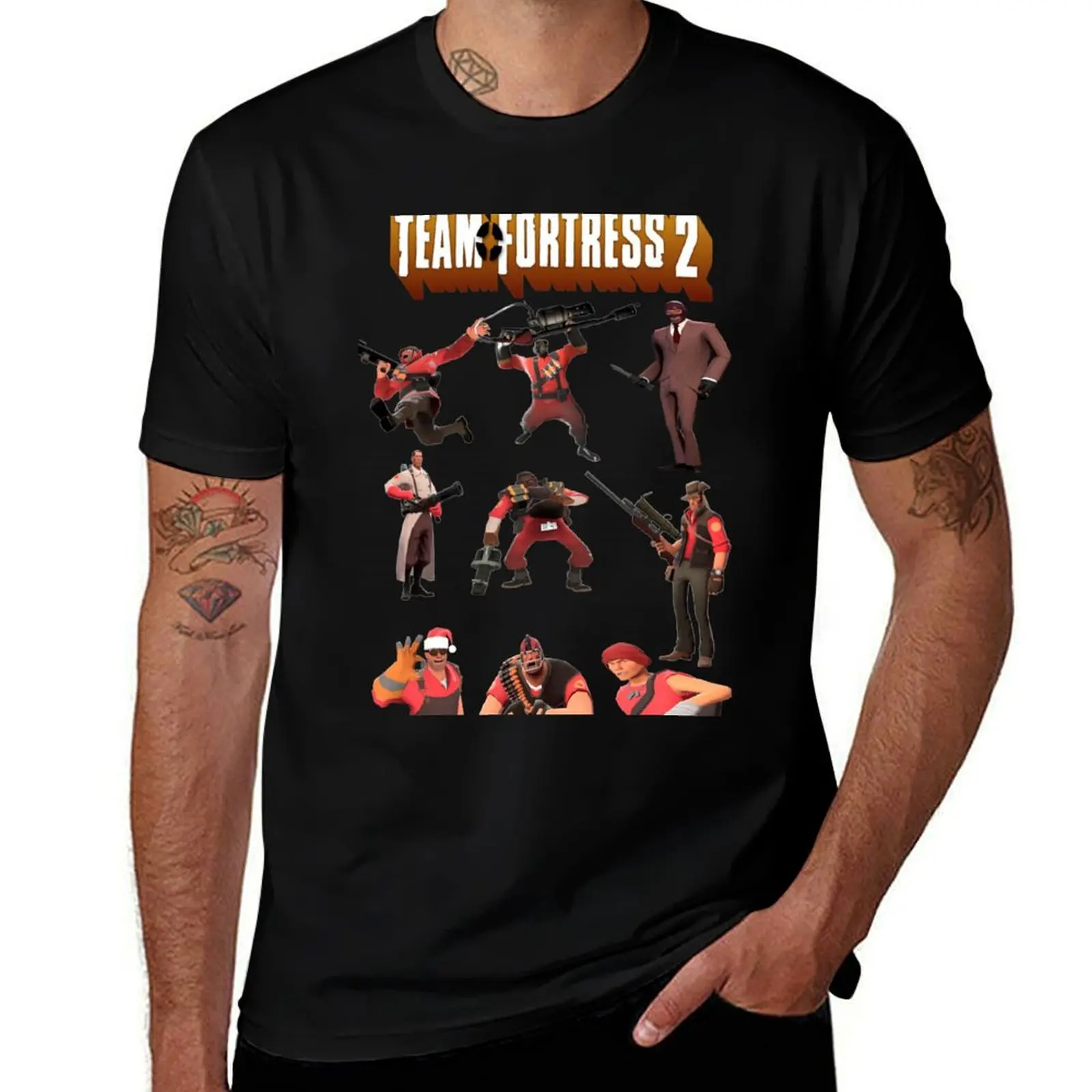 

Team Fortress 2 - All Characters / Classes with TF2 Logo T-Shirt anime t shirts oversize anime t shirts for man T-Shirt