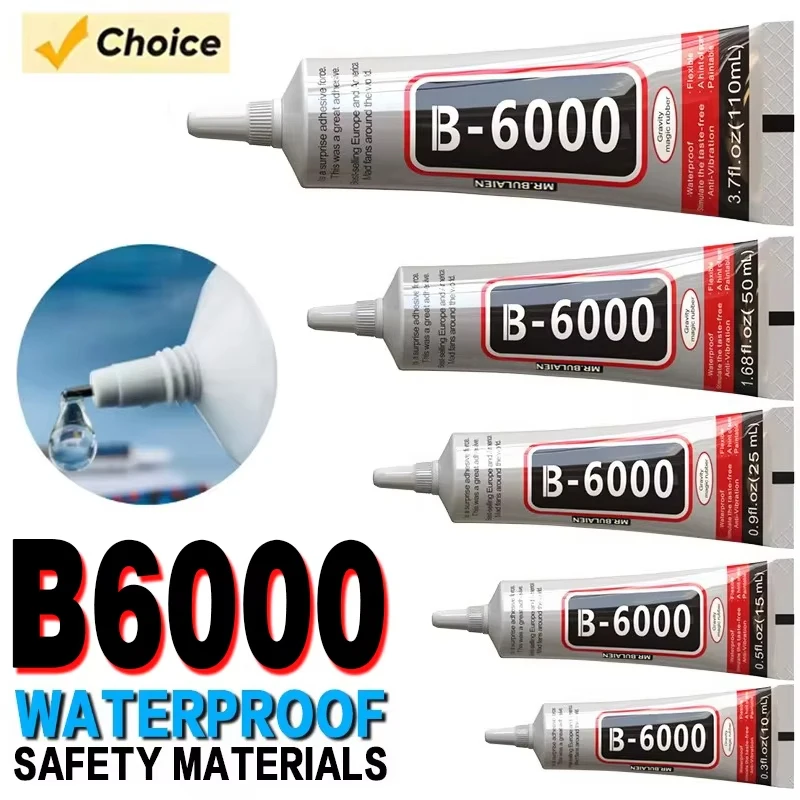

B6000 Super Glue for Mobile Phone Touch Screen Repair Diamond Jewelry Glass - 10/15/25/50/110ML Adhesive DIY Office Supplies