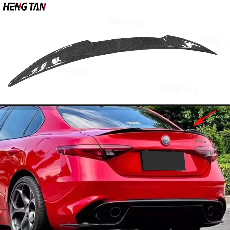 

Carbon Fiber Car Rear Trunk Spoiler Rear Wing Tail Wing Parts For Alfa Romeo Giulia 2015+ Upgrade Body kit QV Style