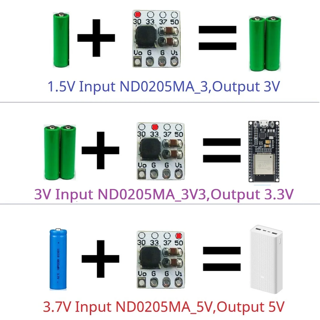 Mini wysokowydajna DC-DC zwiększanie mocy moduł konwertera 0.8V-5V do 3V 3.3V 5V płytka regulującej napięcie doładowania