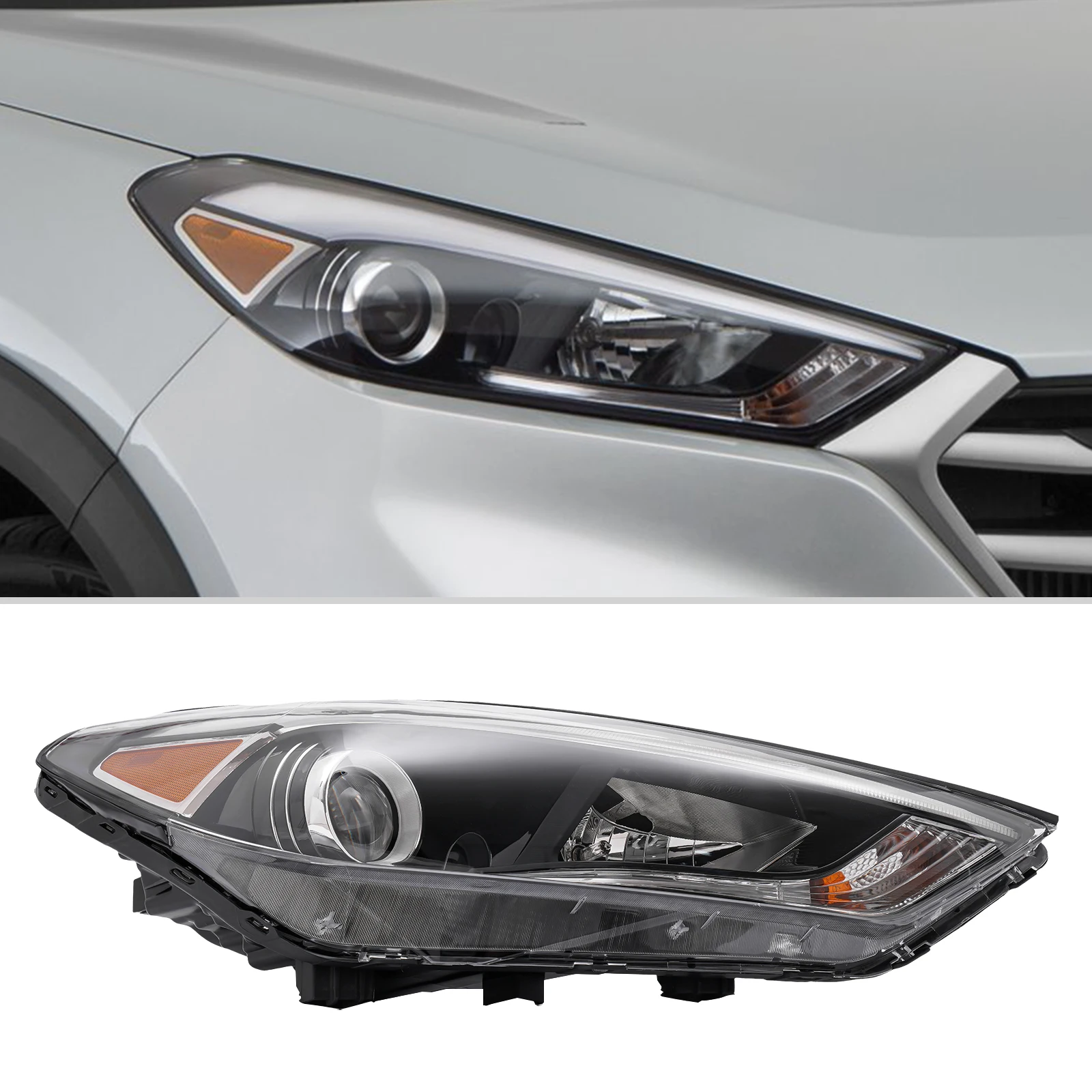 High-quality PP and PC Halogen Right Headlight Fits 2016-2018 Hyundai Tucson