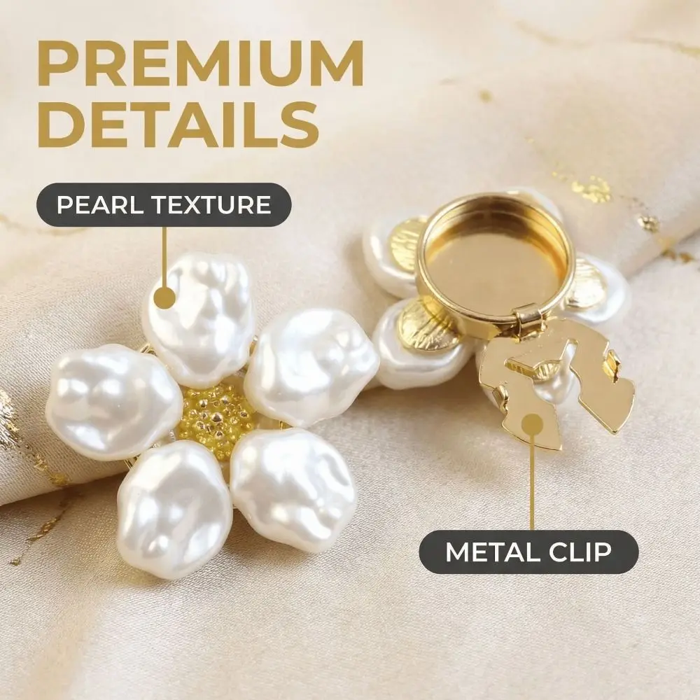 Gifts Flower Flower Cufflinks Beads DIY Shirt Button Clip Sewing-free Cufflinks Sewing Accessories Button Cover Women Dresses