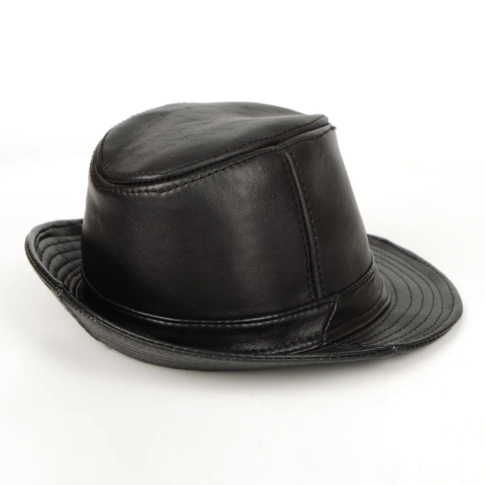 

New Sheepskin Men's Top Hat British Gentleman's Jazz Caps Large Brimmed Street Panama Fedoras