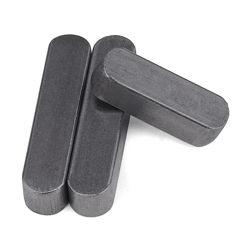 GB1096 A Type Parallel Key M6 A3 Carbon Steel Round Head Flat Key / Shaft Dowel Pin for Power Transmission