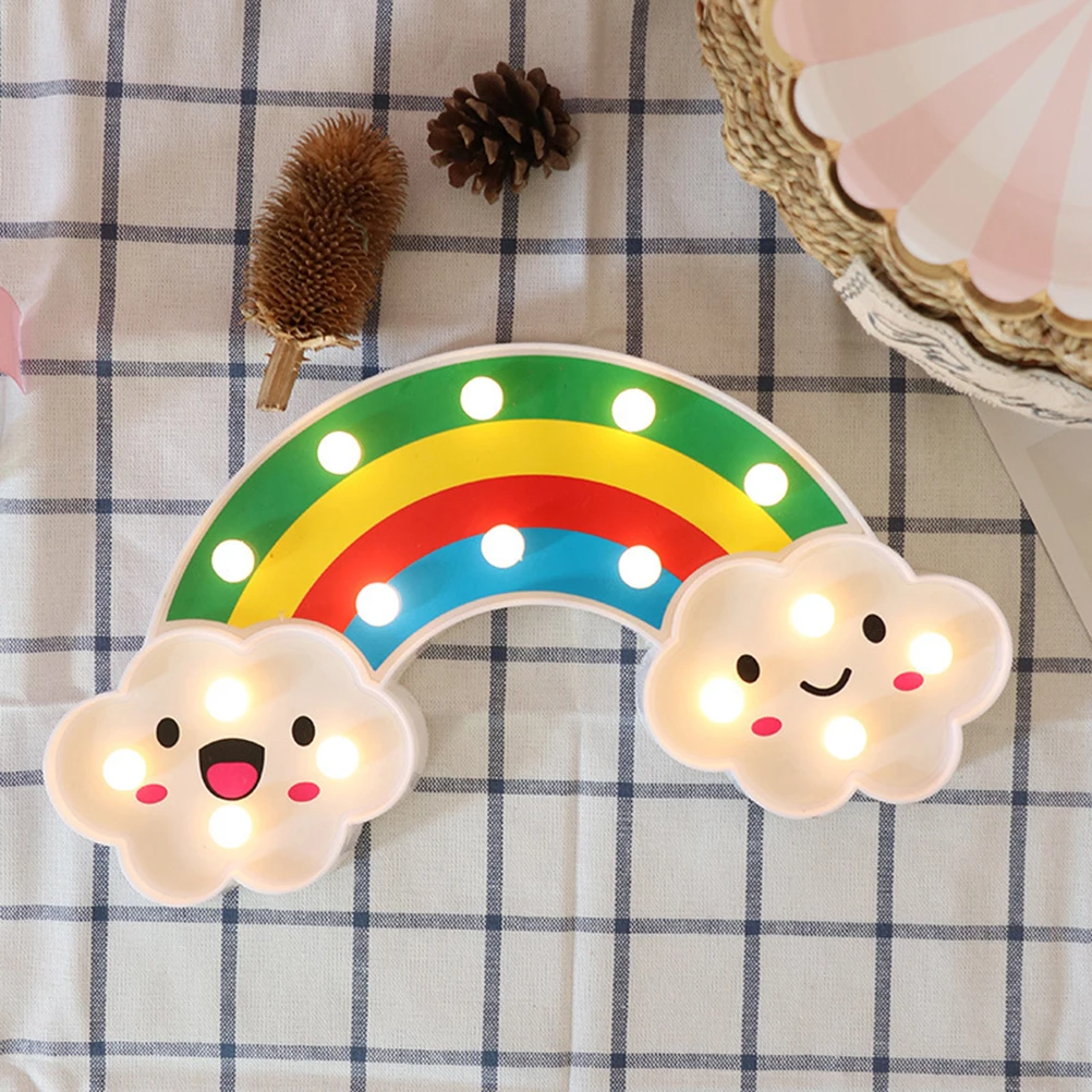 

1PC Lovely Rainbow Shaped Lamp Cartoon Rainbow Shaped Night Light Creative LED Rainbow Decorative Lamp Indoor Rainbow Shaped Lam