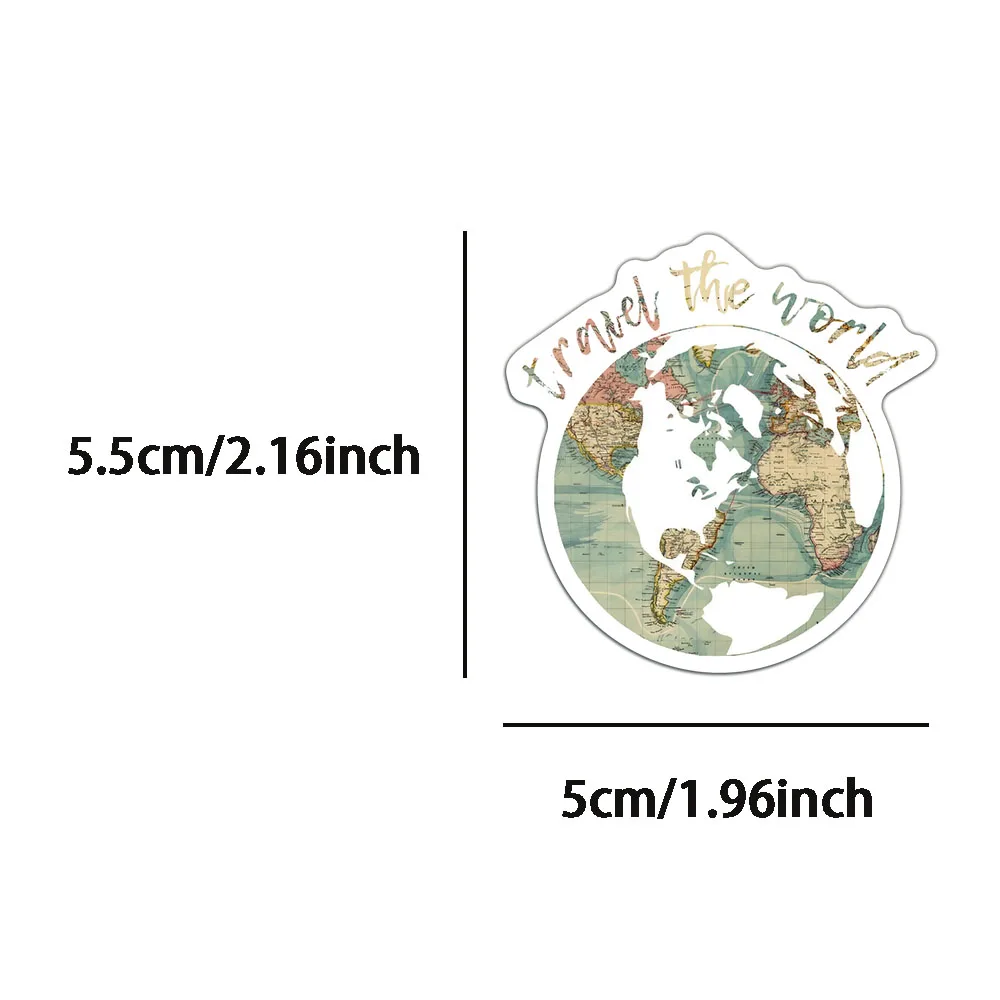 50 قطعة من خرائط السفر الإبداعية، وخرائط الطائرة، والمشاهد، والملصقات الرجعية، والنمط الإضافي، والكتب اليدوية المتخصصة، والملصقات الزخرفية
