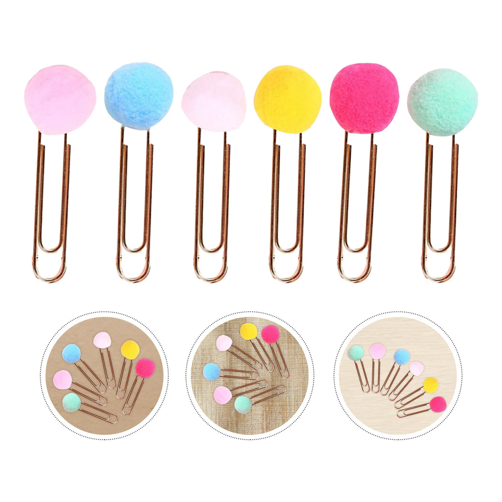 

30pcs Colored Paper Clips Ball Bookmark Clip Metal Memo Organizer For Notes Documents School Office Supplies Kawaii Stationery