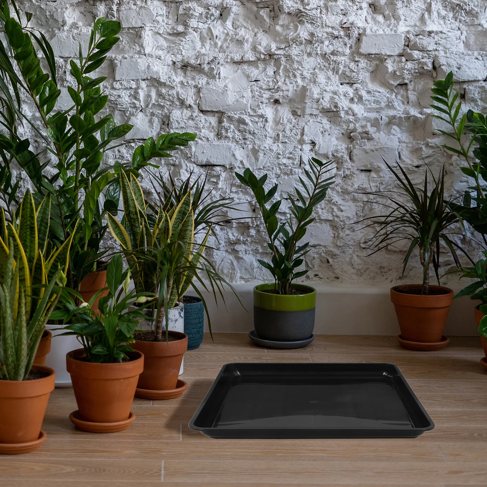 

2pcs Plastic Plant Saucer Square Drip Tray For Flower Pot Indoor Outdoor Use Pp Planter Saucers Garden Flowerpot Trays