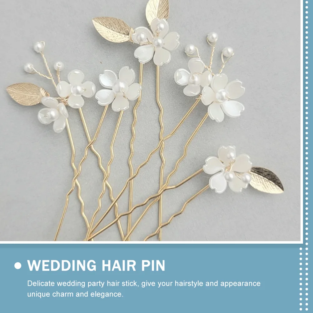

5pcs Four Leaf Clover Hairpins Zinc Alloy Wedding Hair Sticks Bridal Flower Pins Special Occasions Accessories